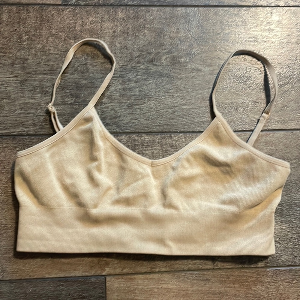 Sunday Best Seamless Bralette, Beige, Medium